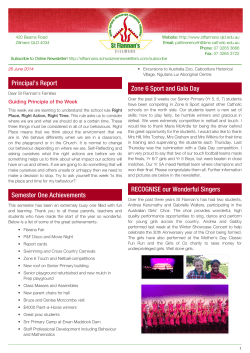 Principal`s Report Semester One Achievements Zone 6 Sport and