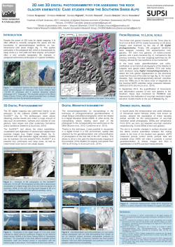 2d and 3d digital photogrammetry for assessing the rock glacier