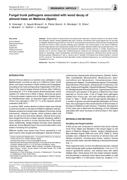 Fungal trunk pathogens associated with wood decay of almond