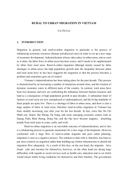 Rural to Urban Migration in VIETNAM