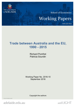 Trade between Australia and the EU, 1990 - 2015