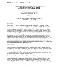 MULTIPLE BARRIERS: REGULATORY REQUIREMENTS AND