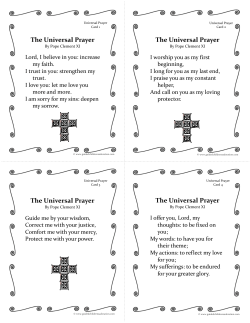 The Universal Prayer The Universal Prayer The Universal Prayer