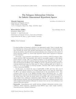 The Subspace Information Criterion for Infinite Dimensional