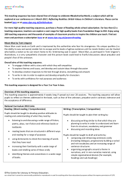 The Centre for Literacy in Primary Education. This teaching