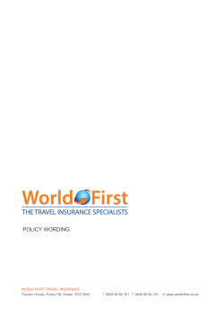 policy wording - World First Travel Insurance