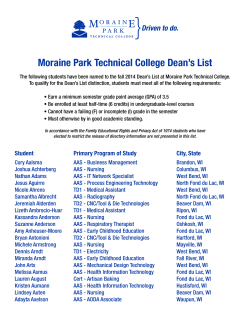 Moraine Park Technical College Dean`s List