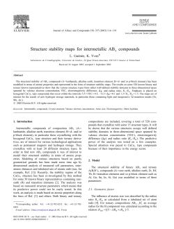 S tructure stability maps for intermetallic AB compounds