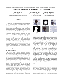 Epitomic analysis of appearance and shape