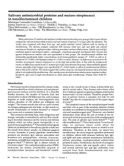 Salivary antimicrobial proteins and mutans streptococci