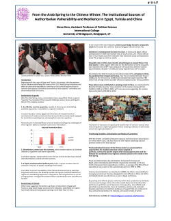 From the Arab Spring to the Chinese Winter: The Institutional