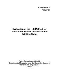 Evaluation of the H2S Method for Detection of Fecal Contamination