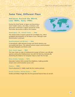 Same Time, Different Place - Advances Around the World, Late