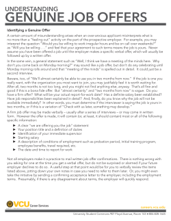 genuine job offers - VCU Career Services