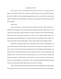 An Empty Seed Pod Earth is gone. Nearly seventy thousand years