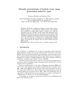 Monadic presentations of lambda terms using generalized inductive