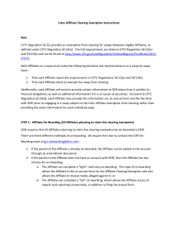 Inter-Affiliate Clearing Exemption Instructions Rule CFTC Regulation