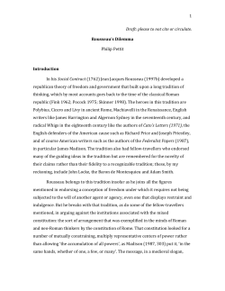 Rousseau`s Dilemma - Columbia University Political Theory Workshop
