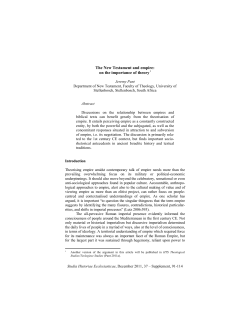 The New Testament and empire: on the importance of theory1