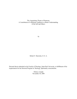 The Augustinian Theme of Harmony: A