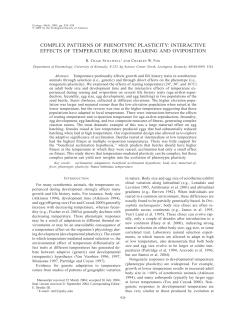 complex patterns of phenotypic plasticity: interactive effects of