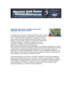 PRACTICE LIKE A GIRL, COMPETE LIKE A BOY: TRAINING THE