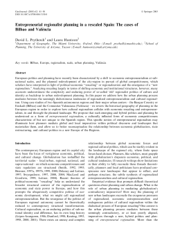 Entrepreneurial regionalist planning in a rescaled Spain: The cases
