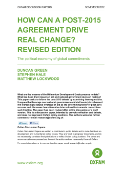 How Can a Post-2015 Agreement Drive Real Change?