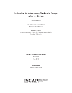Antisemitic Attitudes among Muslims in Europe: A Survey