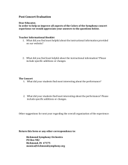 Post Concert Evaluation - Richmond Symphony Orchestra