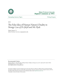 The False Idea of Human Nature`s Duality in Strange Case of Dr