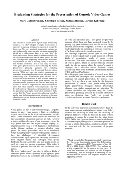 Evaluating Strategies for the Preservation of Console Video Games