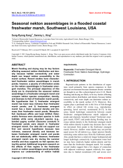 Seasonal nekton assemblages in a flooded coastal freshwater