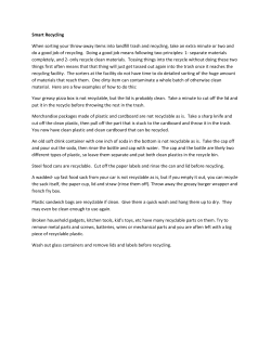 Smart Recycling When sorting your throw