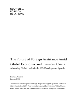 The Future of Foreign Assistance Amid Global Economic and