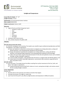 Sunlight and Temperatures - Environmental Science Institute