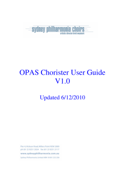 OPAS Chorister User Guide V1.0