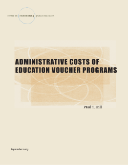 ADMINISTRATIVE COSTS OF EDUCATION VOUCHER PROGRAMS