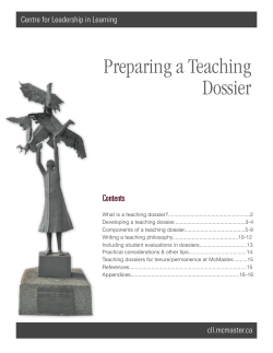 Preparing a Teaching Dossier