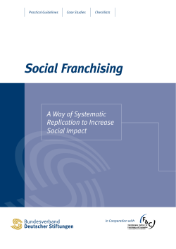 Social Franchising - Bundesverband Deutscher Stiftungen
