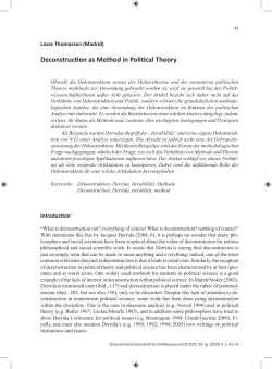Deconstruction as Method in Political Theory
