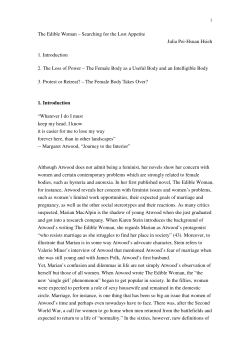 The Edible Woman &ndash; Searching for the Lost Appetite Julia Pei
