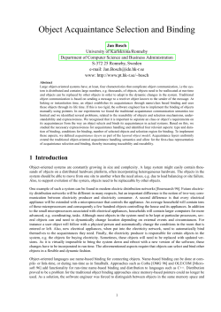 Object Acquaintance Selection and Binding