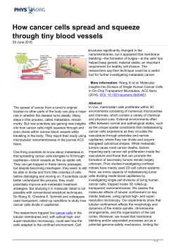 How cancer cells spread and squeeze through tiny blood vessels