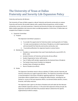 The University of Texas at Dallas Fraternity and Sorority Life
