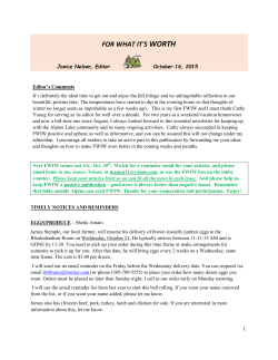 FOR WHAT IT`S WORTH - Alpine Lake Resort