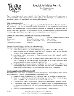 Special Activities Permit no liq