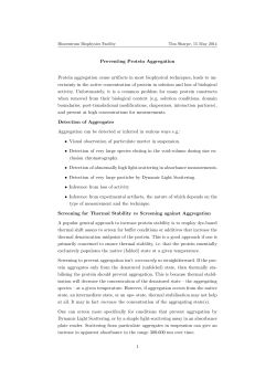 Preventing Protein Aggregation