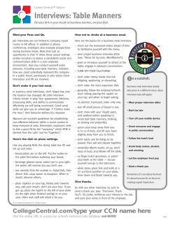 Table Manners - Career Services Central