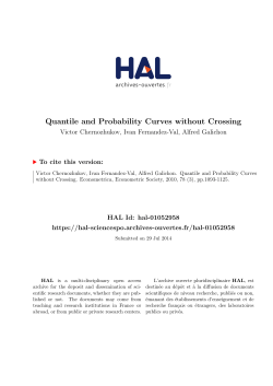 Quantile and Probability Curves without Crossing - Hal-SHS